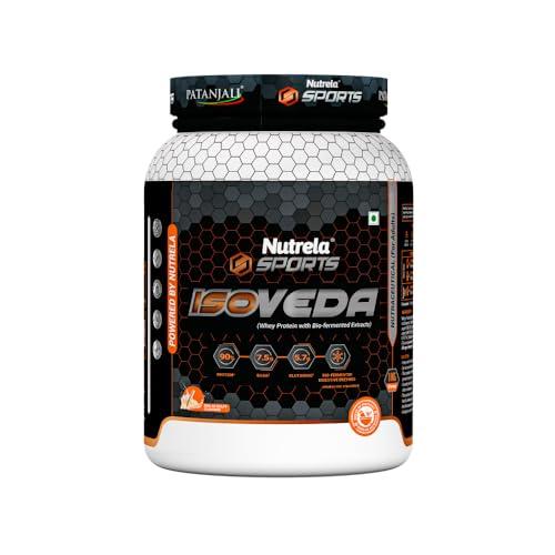 NUTRELA NUTRELA Sports Patanjali Premium Whey Isolate Protein Powder | 90% Protein, 7.5g BCAA, 5.7g Glutamine | 1kg Malai Kulfi Flavour