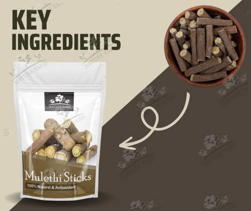 NATURE YARD NATURE YARD Mulethi Stick Organic for Eating - 100 Gm - Licorice root/Yastimadhu/Glycyrrhiza glabra SticksF/for Hair and Body care-100% Natural & AntiOxidant