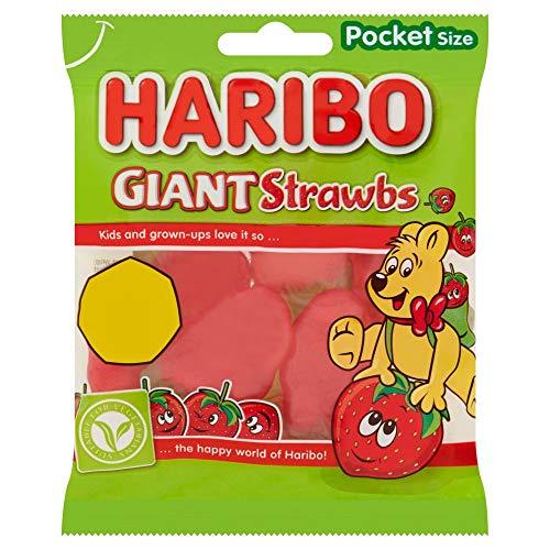 HARIBO HARIBO Giant Strawbs Pocket Size, 70 g, Green & Red (BSTW391267)