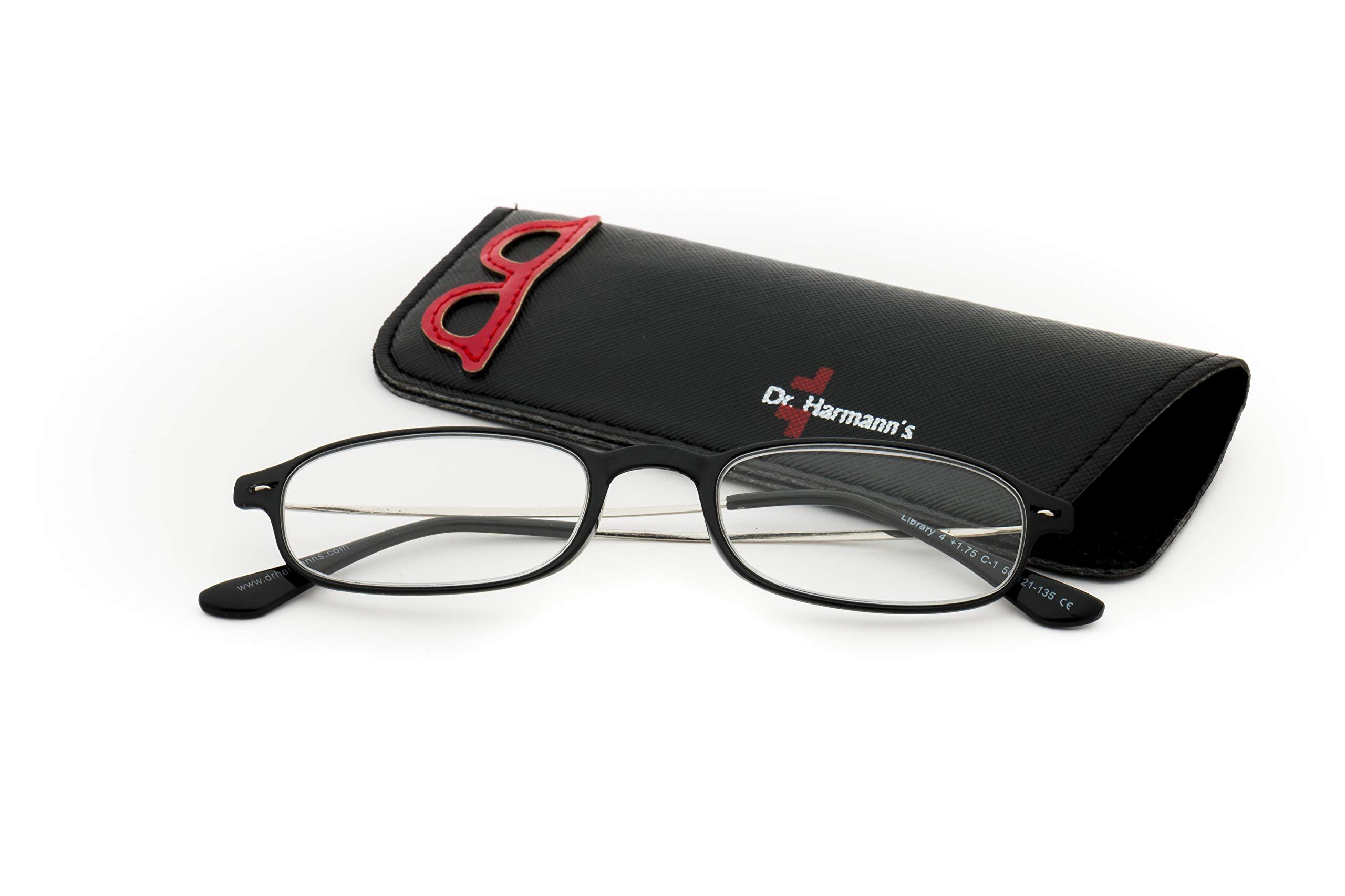 Dr.Harmann\'s Dr.Harmann\'s Rectangular Reading Glasses (Black) (Library 4 +1.50)