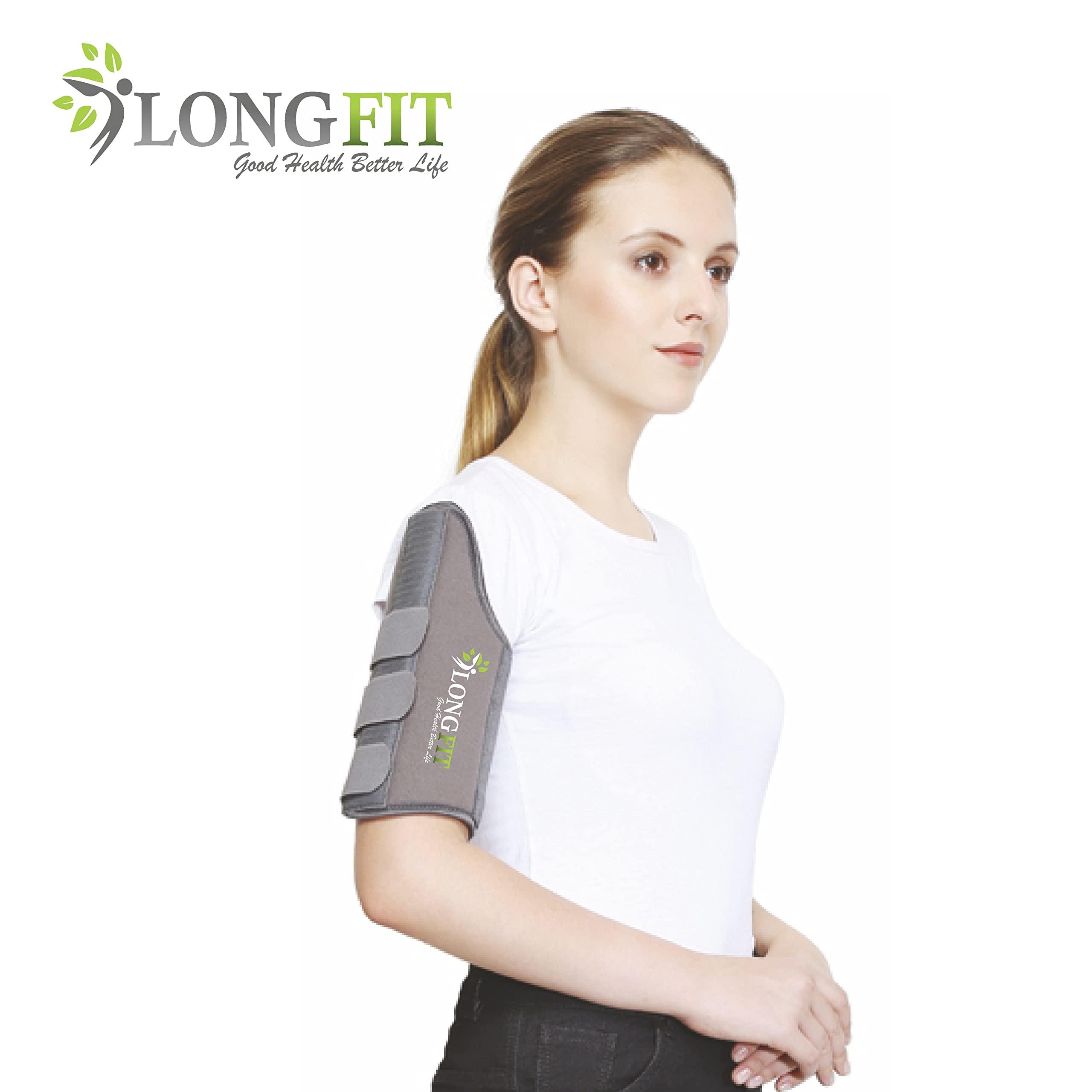 Longfit Longfit Humeral Brace Arm Support Humerus Fracture Brace for Men, Women & Adults (XL, Black)