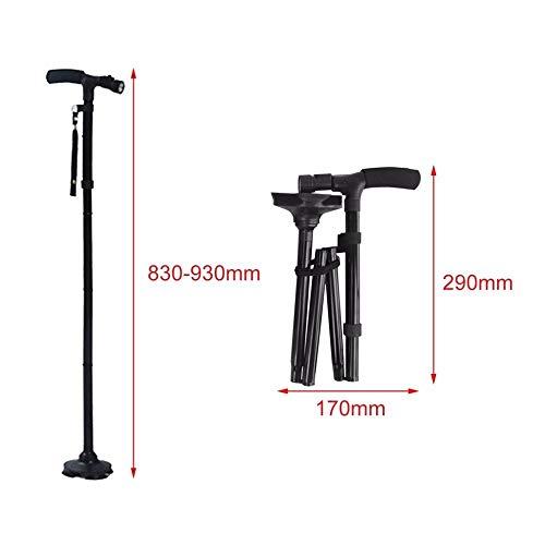 GOPINATH SHOPPE GPNT Trusty Cane - Sturdy Folding Cane with Built-in Lights Portable Old Man Stick Ultra-light Handle LED Light Folding Old Man Safety Walking Stick