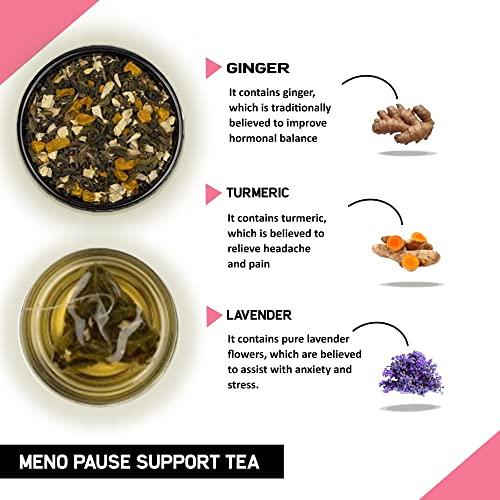 TEACURRY TEACURRY Meno Pause Tea - (3 Month Pack, 90 Tea Bags) - Helps delay Menopause & stop Hot Flashes | Made With Raw Ingredient - Shatavari, Pearmint, Ginger