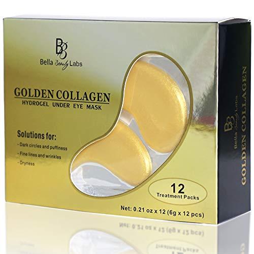 Bella Beauty Labs Bella Beauty Labs Under Eye Collagen Mask - Best Eye Treatment -24K Gold Collagens Mask - Anti-Aging And Anti Wrinkle Effect - Reduces Puffiness And Dark Circles