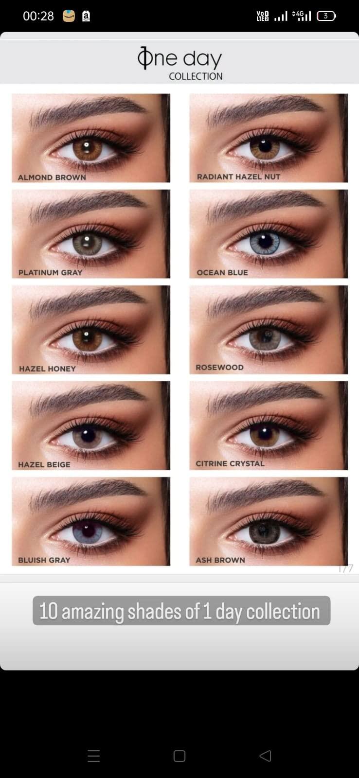 Bella Contact Lenses Bella Collection Zero Power Colour Contact Len\'s (Citrine Crystal)