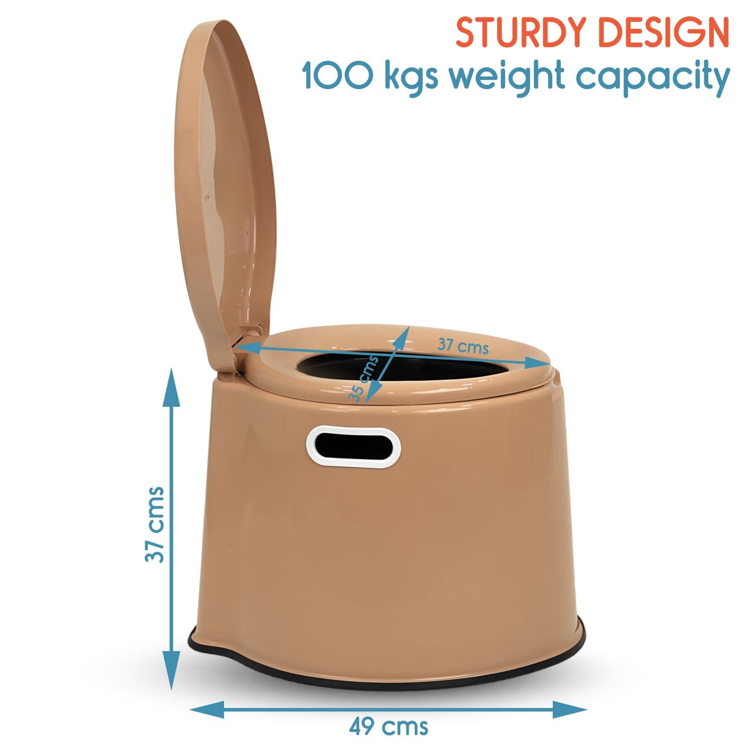 KosmoCare KosmoCare Plastic Portable Commode Toilet Stool, Commode Stool, Toilet Commode For Patients, Indian Commode Stool, Portable Toilet Seat For Adult, Kids & Handicap People, White