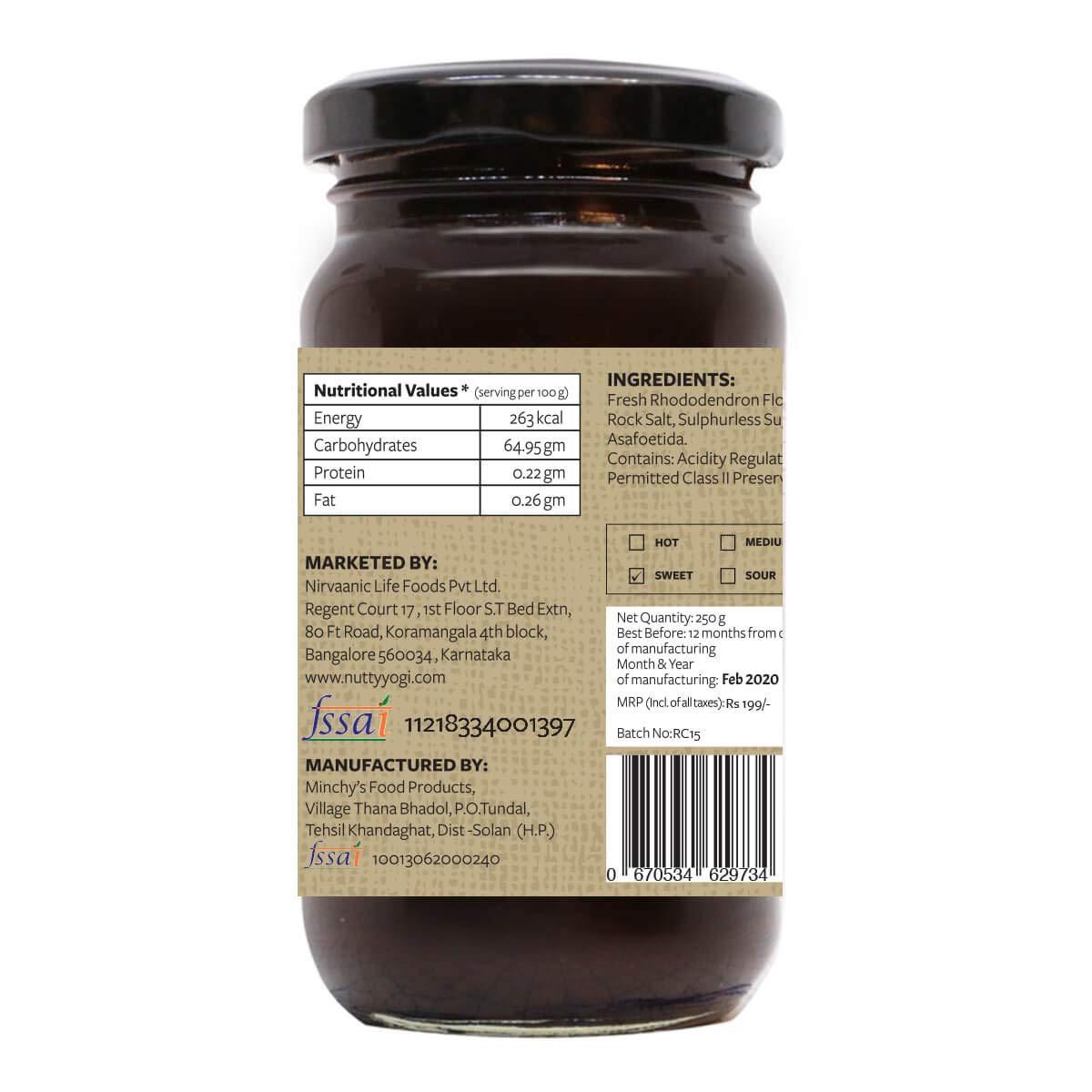 NUTTY YOGI Nutty Yogi Rhododendron Flower Chutney 250 Gm (Pack of 1)