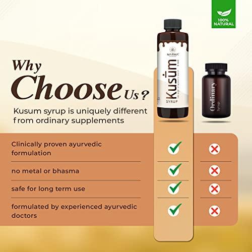 Marma Marma Ayurveda Kusum syrup for Irregular periods, Menstruation | PCOD and PCOS Relief (Pack of 2, 200 ML Each)