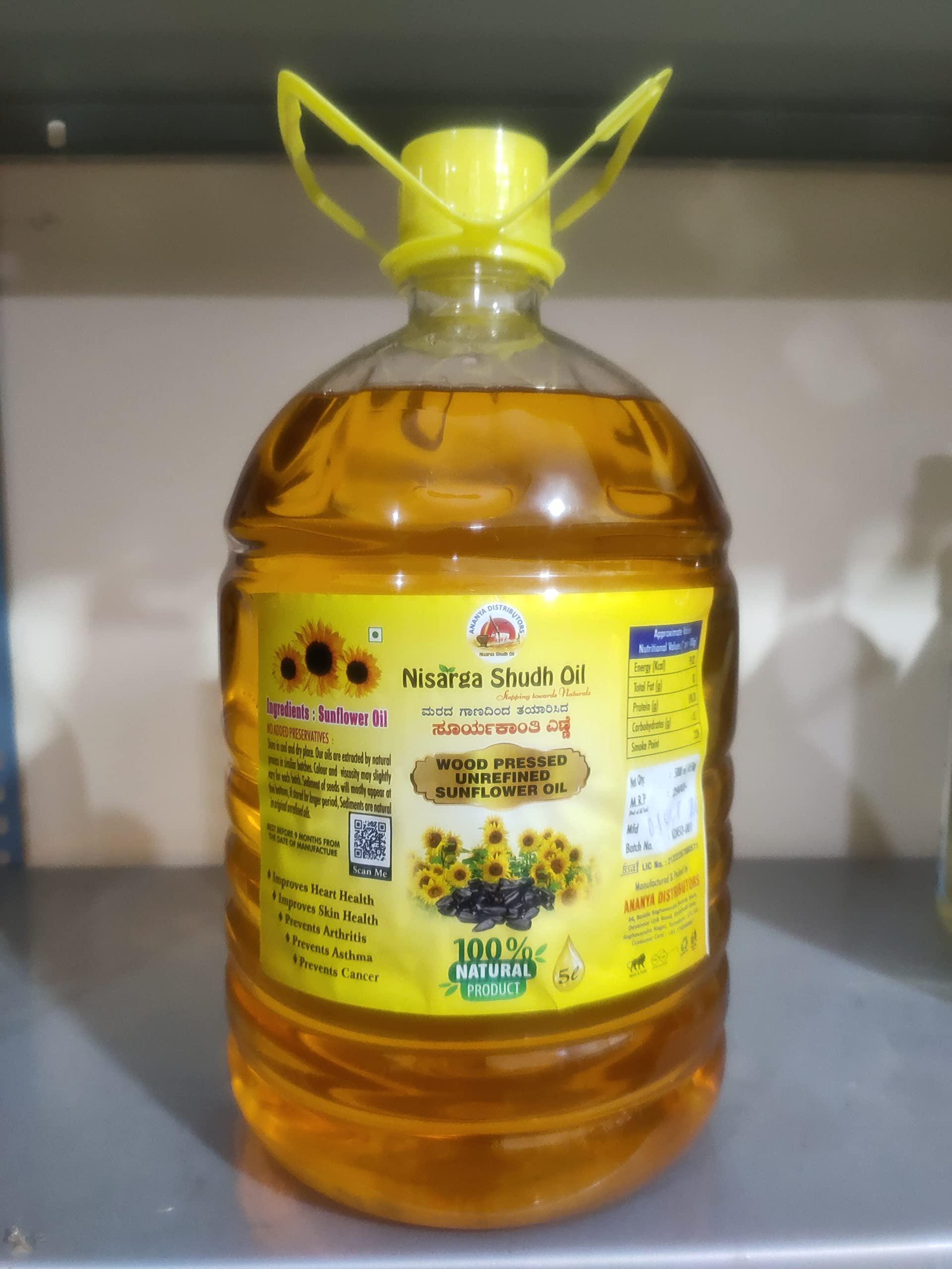 Generic Nisarga Shudh Wood Pressed Edible Sunflower Oil 5000 Ml