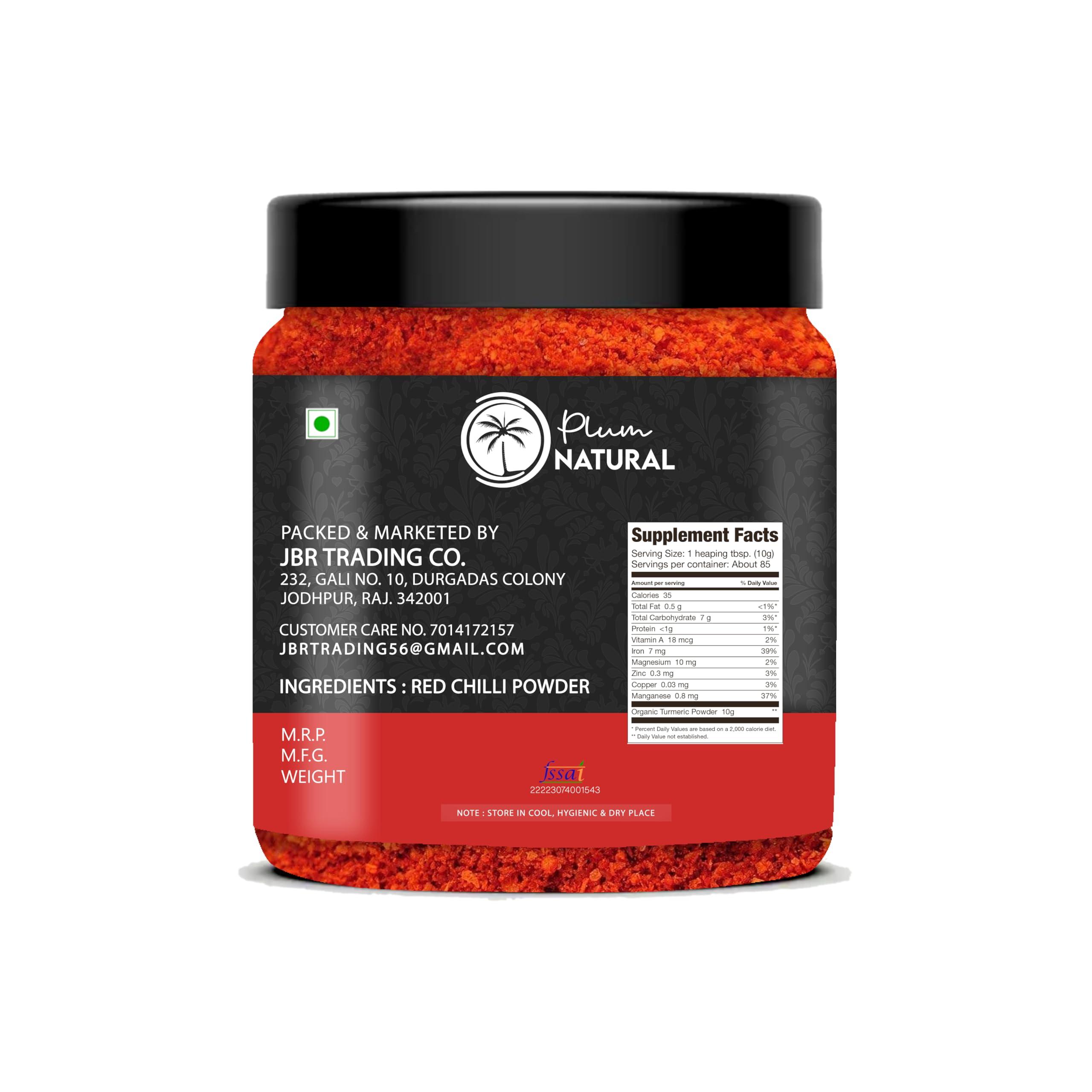 Plum NATURAL Plum NATURAL Premium Red Chilli Powder | Lal Mirch Powder | Red Pepper Powder | Red Paprika Powder (200 g)