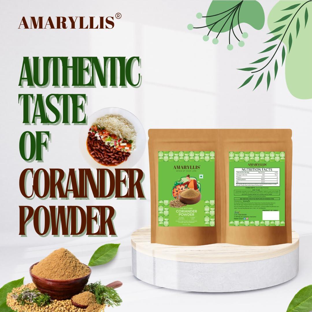 AMARYLLIS AMARYLLIS Corainder/Dhaniya Powder(Hand-Pounded), Natually Processed & 100% Organic with Zero Added Flavours & Colors(Chemical Free) | Rajasthan Special |250 grams