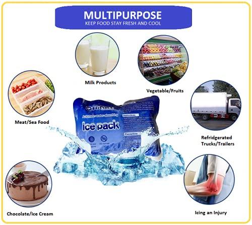 TINSICO TINSICO Ice Pack, Gel Bag (Pack of 10), Automatic Water Absorption Cold Pack, 9x12 cm, Reusable Cooling Pack to keep Food Beverage Cool and Fresh, Ice Pack for Pain Relief