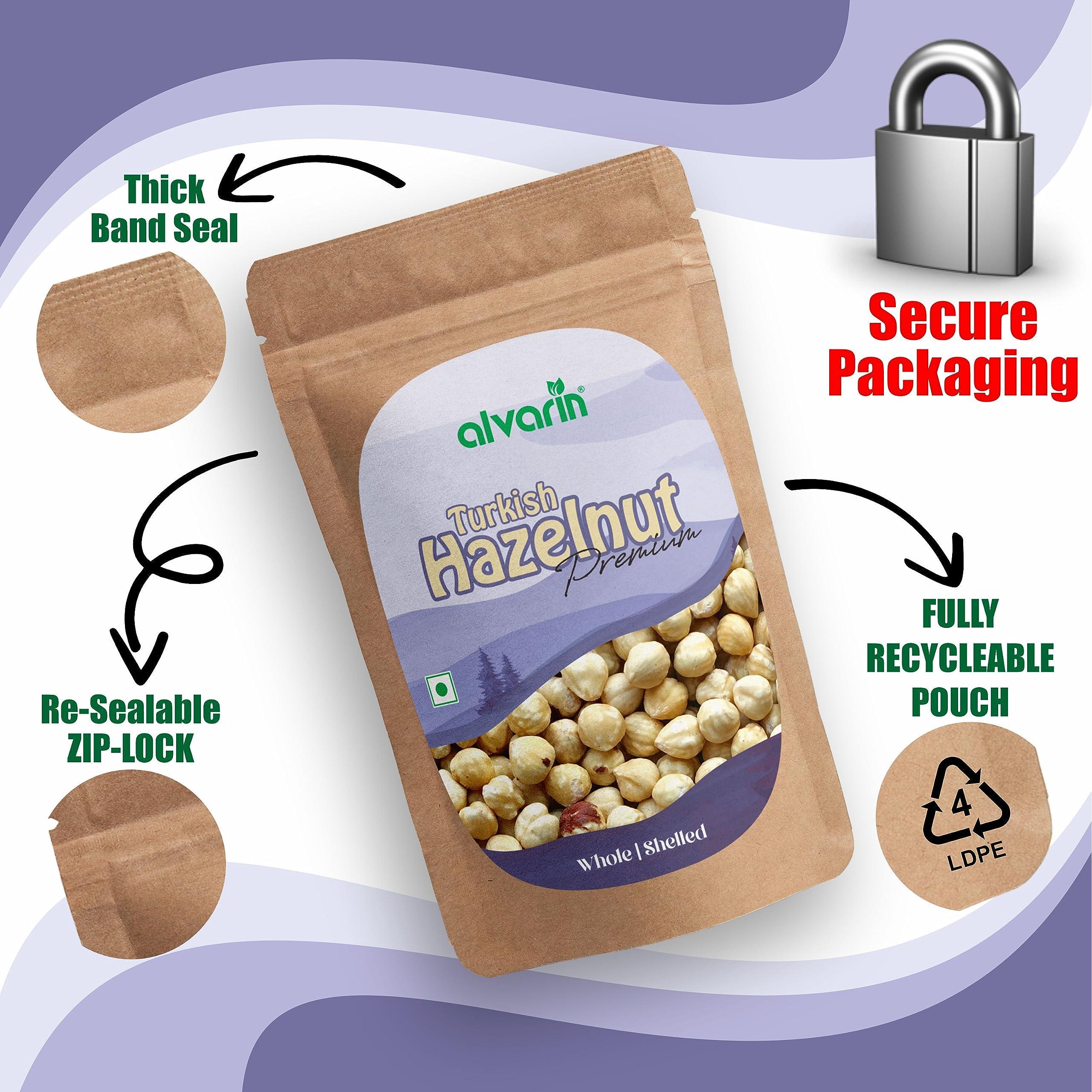 ALVARIN ALVARIN® - Turkish Hazelnut - 100g / 3.5oz | Imported Nuts | Rich in Nutrients | Jumbo Sized | Exotic Nuts