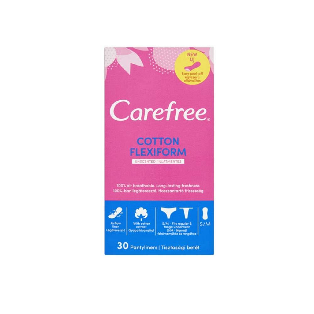 Carefree Carefree Cotton Flexiform Panty Liners 30's Unscented