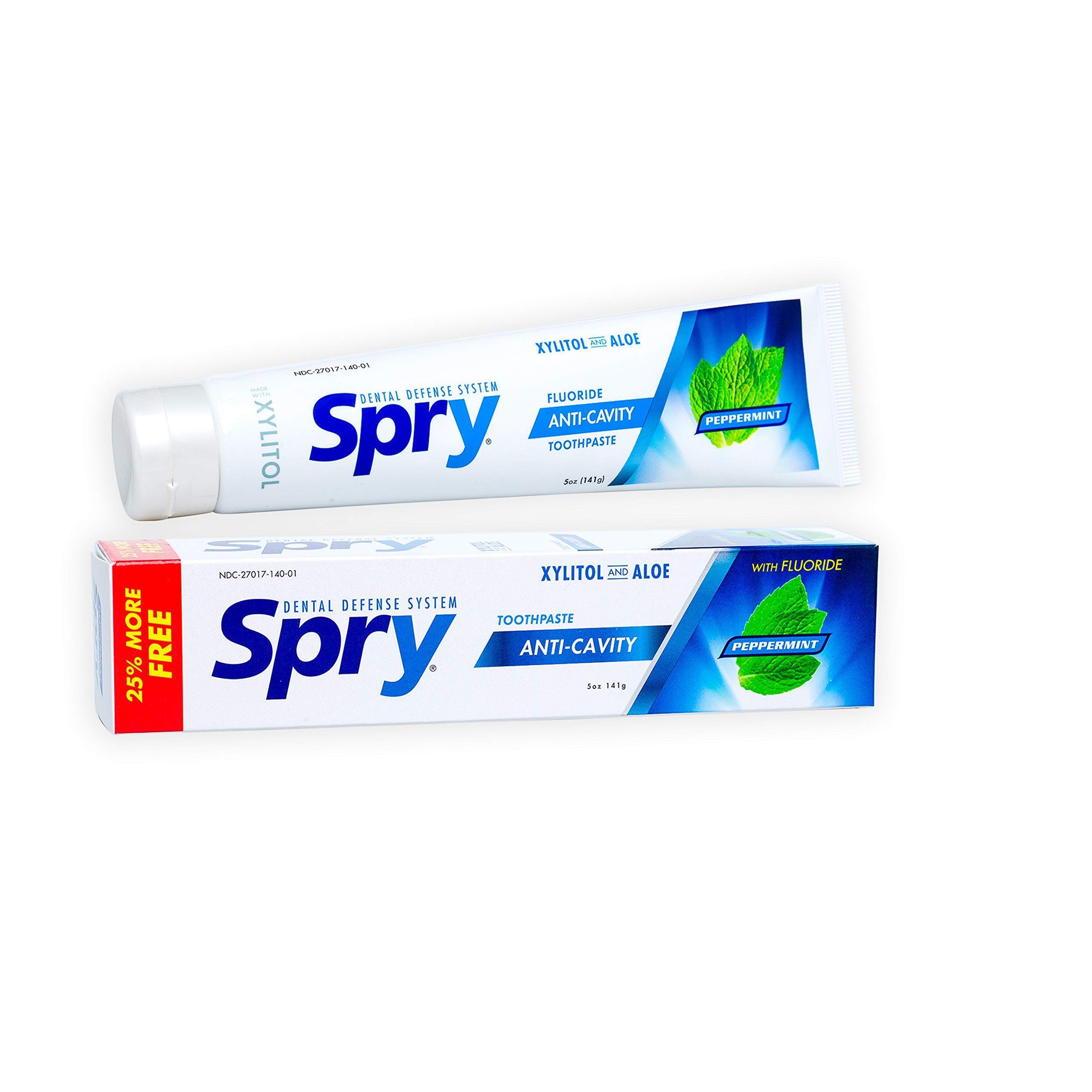 Spry Spry Xylitol Toothpaste With Fluoride, Natural Peppermint, Anti-Cavity, 5 Oz
