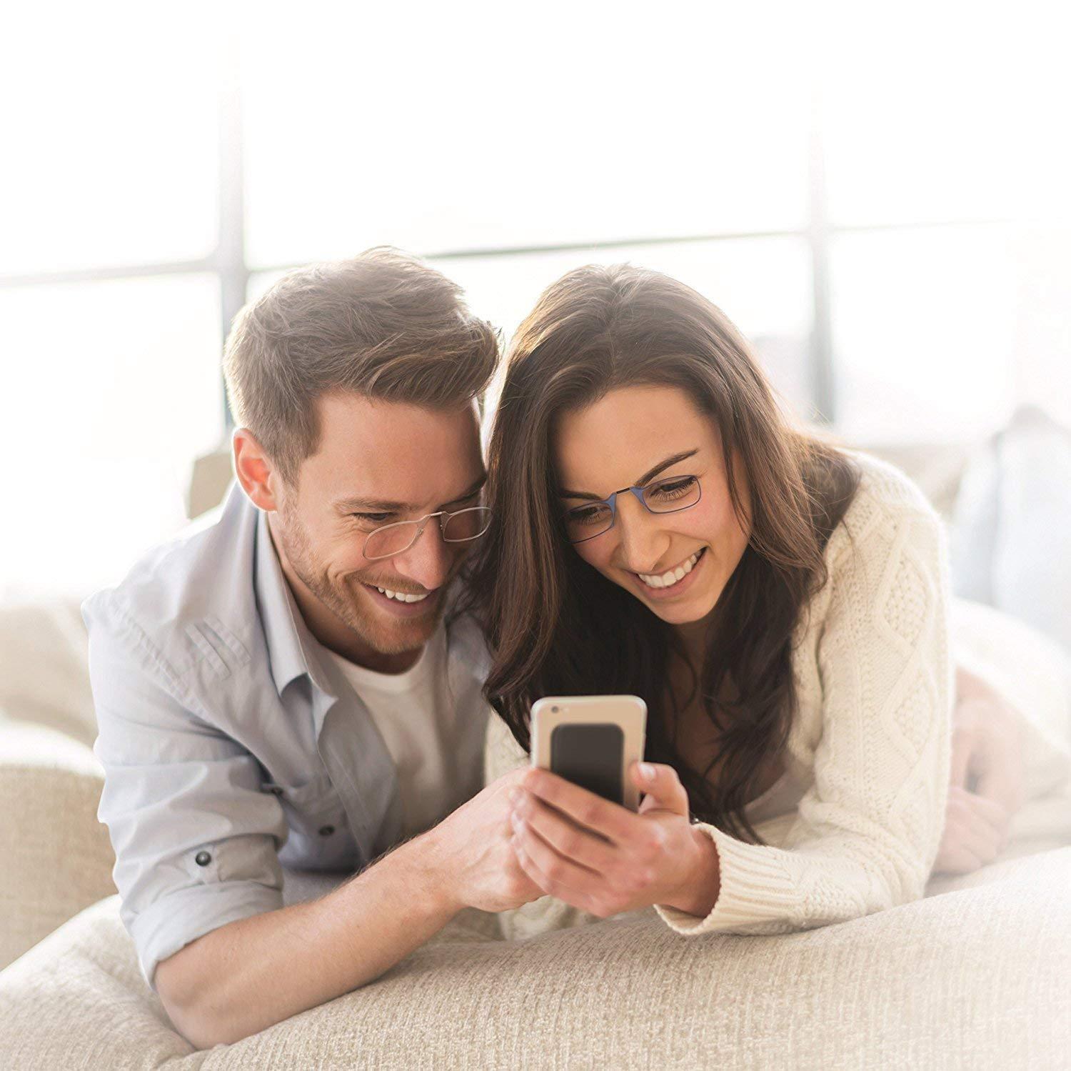 AEC AEC ID Nose Resting Reading Slim Corrective Eyeglasses With Phone Attachable Case (+1.50, Black)