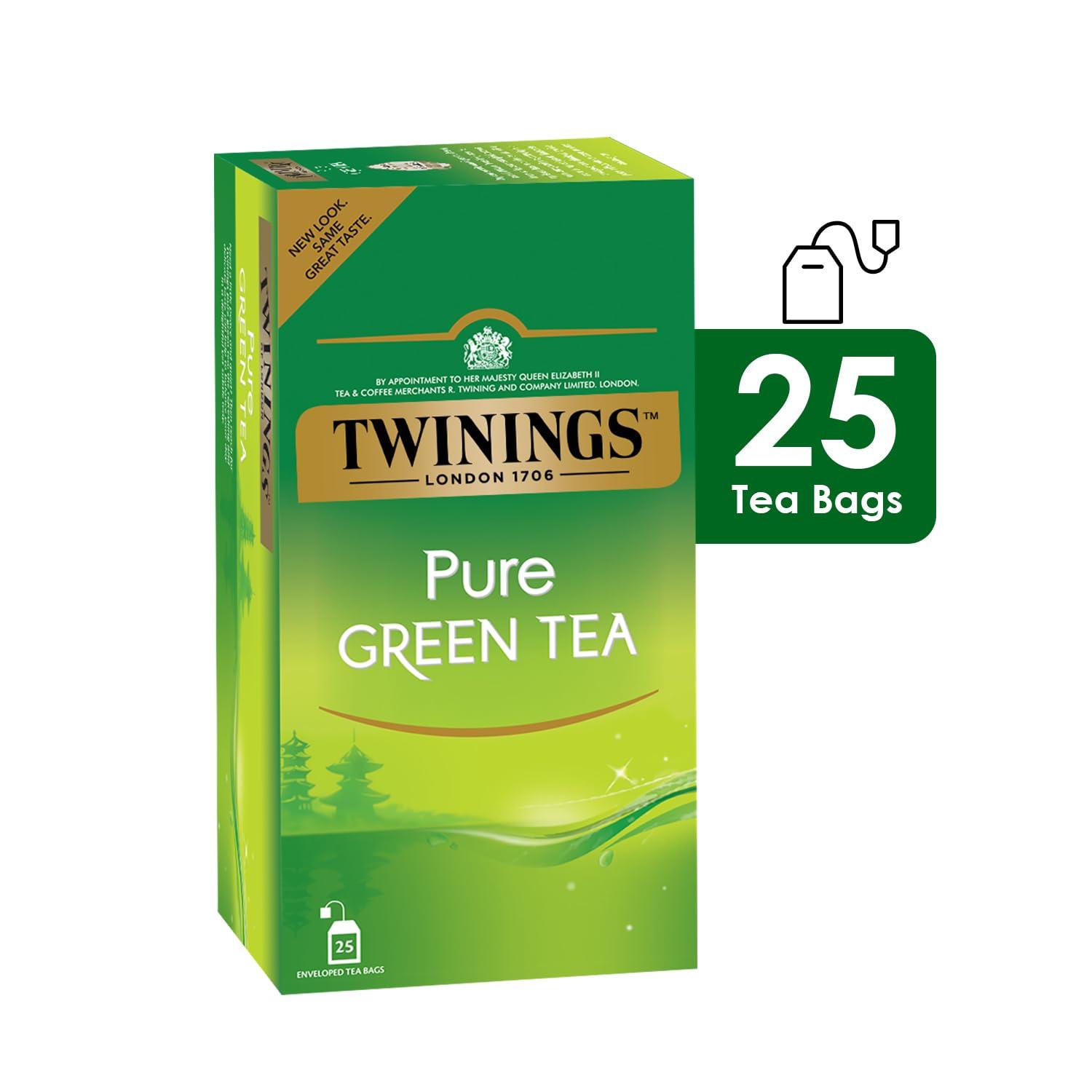 Twinings Twinings Pure Green Tea, 25 Teabags, Green Tea, Perfectly Balanced & Refreshing., 50 Grams