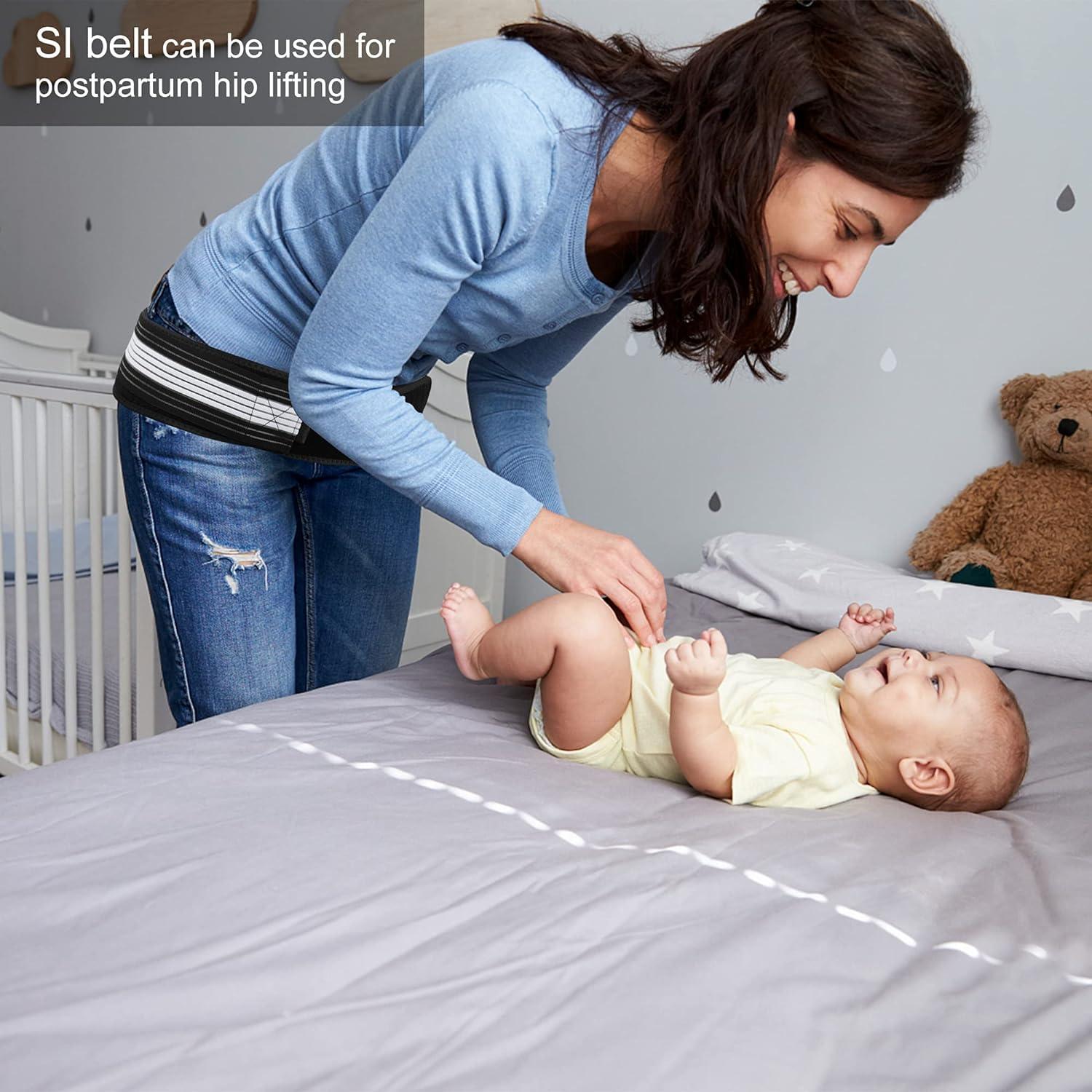 TRENDY STORE HD MED4EVER Sacroiliac SI Hip Belt Anti-Slip Support Brace -Pain Relief for Sciatica, Pelvic, Lower Back, Lumbar and wiast Pain Stabilizing Compression Men and Women | COLOR- BLACK-WHITE |