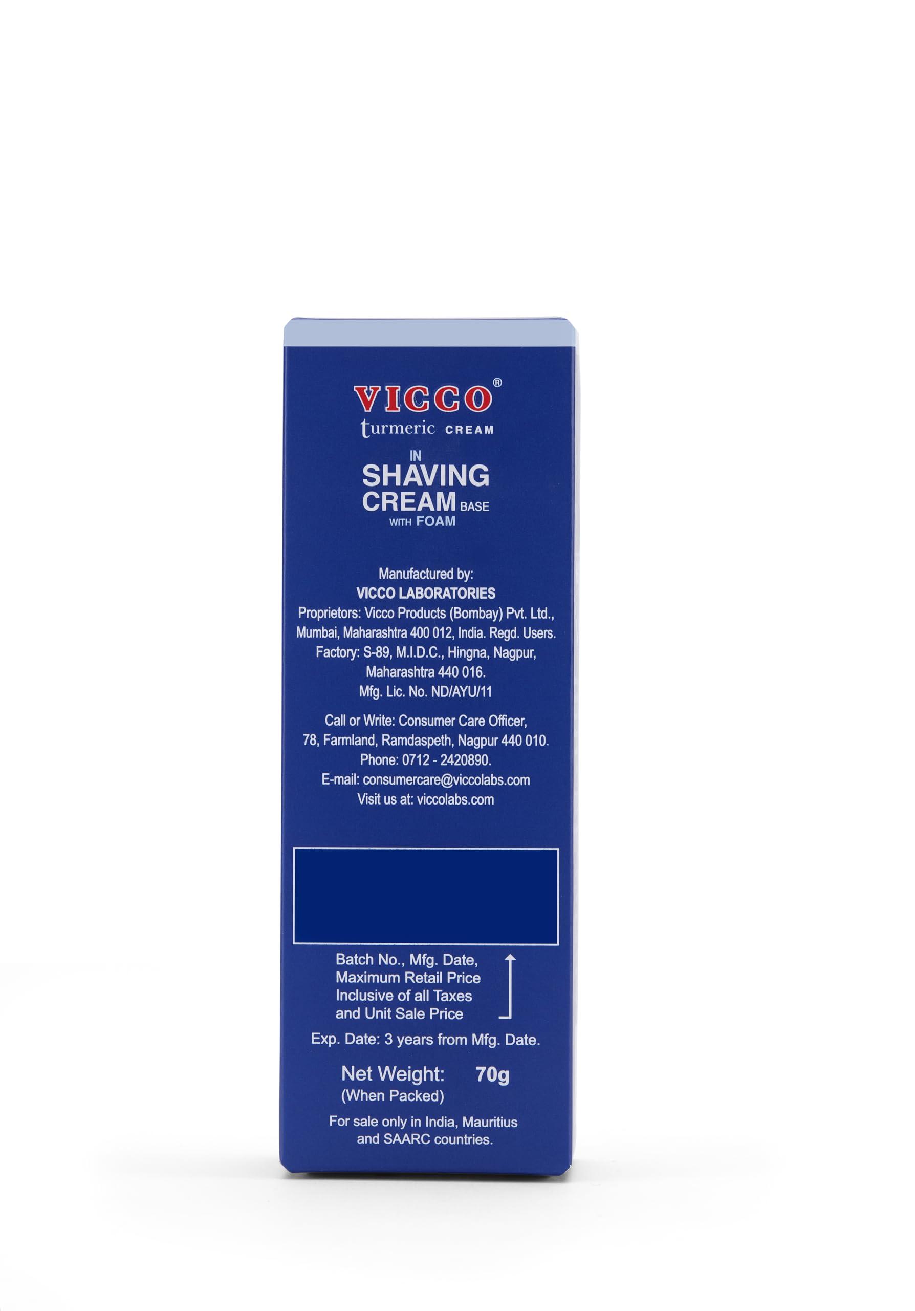 VICCO VICCO TURMERIC SHAVING CREAM IN FOAM BASE (REGULAR) Pack of 2