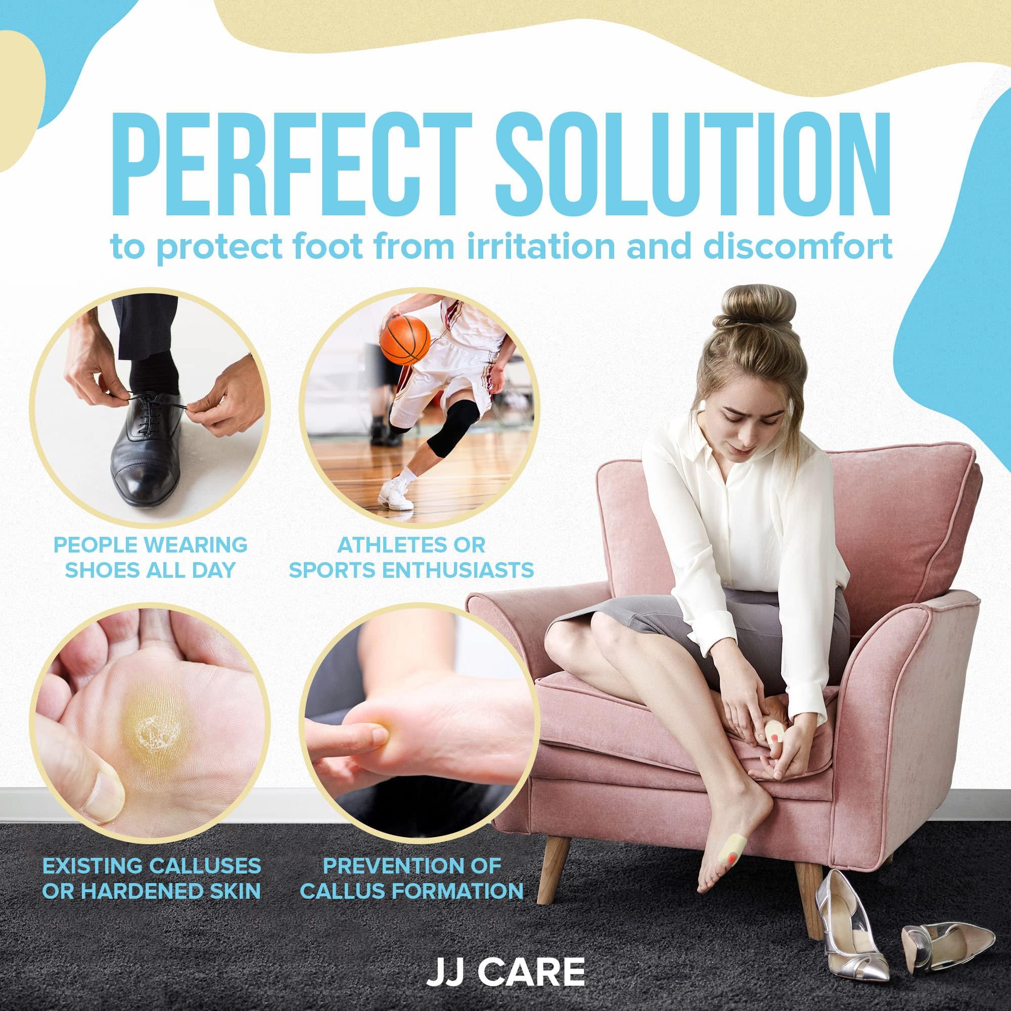 JJ CARE JJ CARE Callus Cushions [Box of 30] U Shaped Callus Pads for Feet, Soft Felt Callus Pads for Pain Relief & Foot Care, Self-Adhesive Foot Callous Cushions, Medical Grade Callous Protector