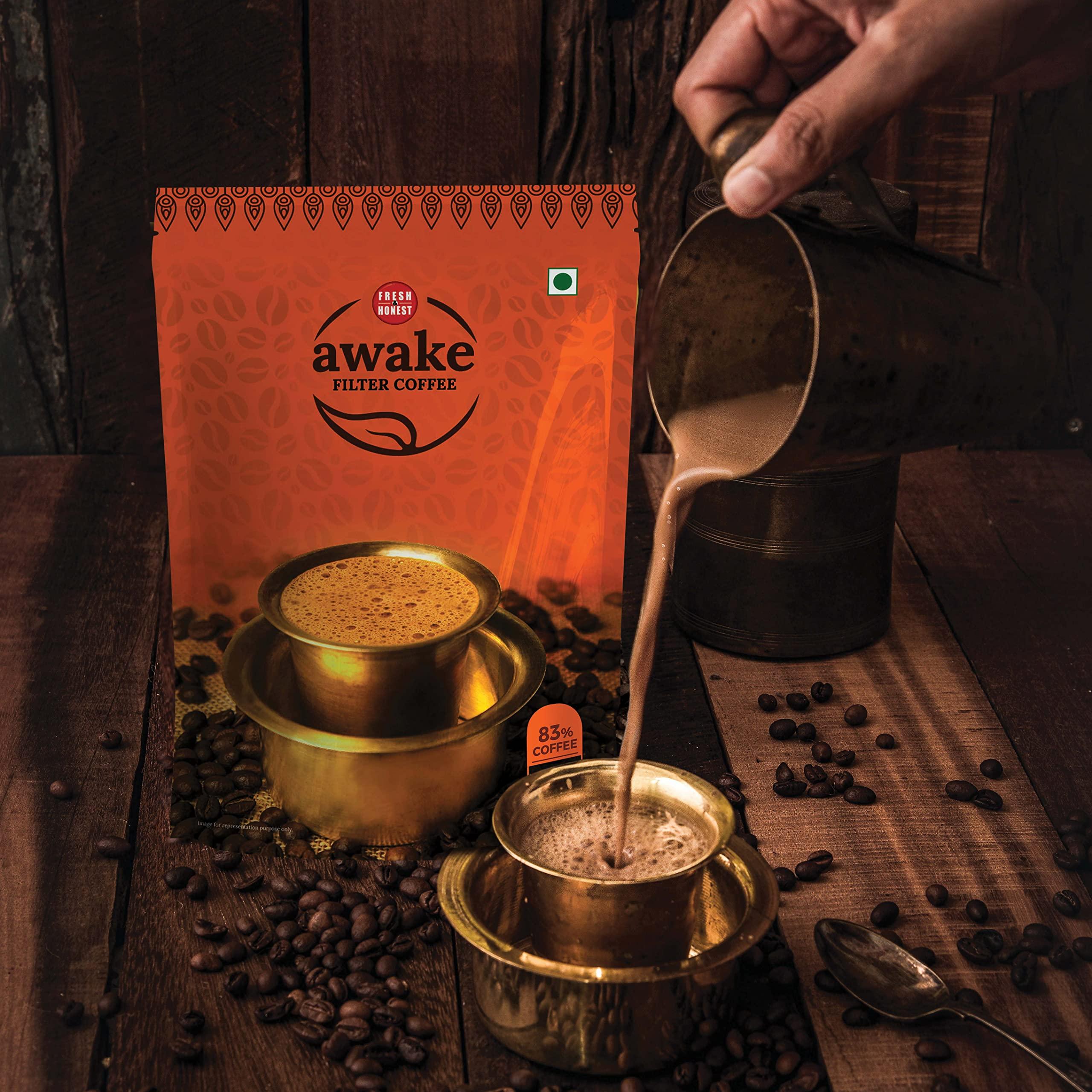 Fresh & Honest Fresh & Honest Awake Filter Coffee Powder 83:17 Blend, 200g - Pack of 2 (400g)