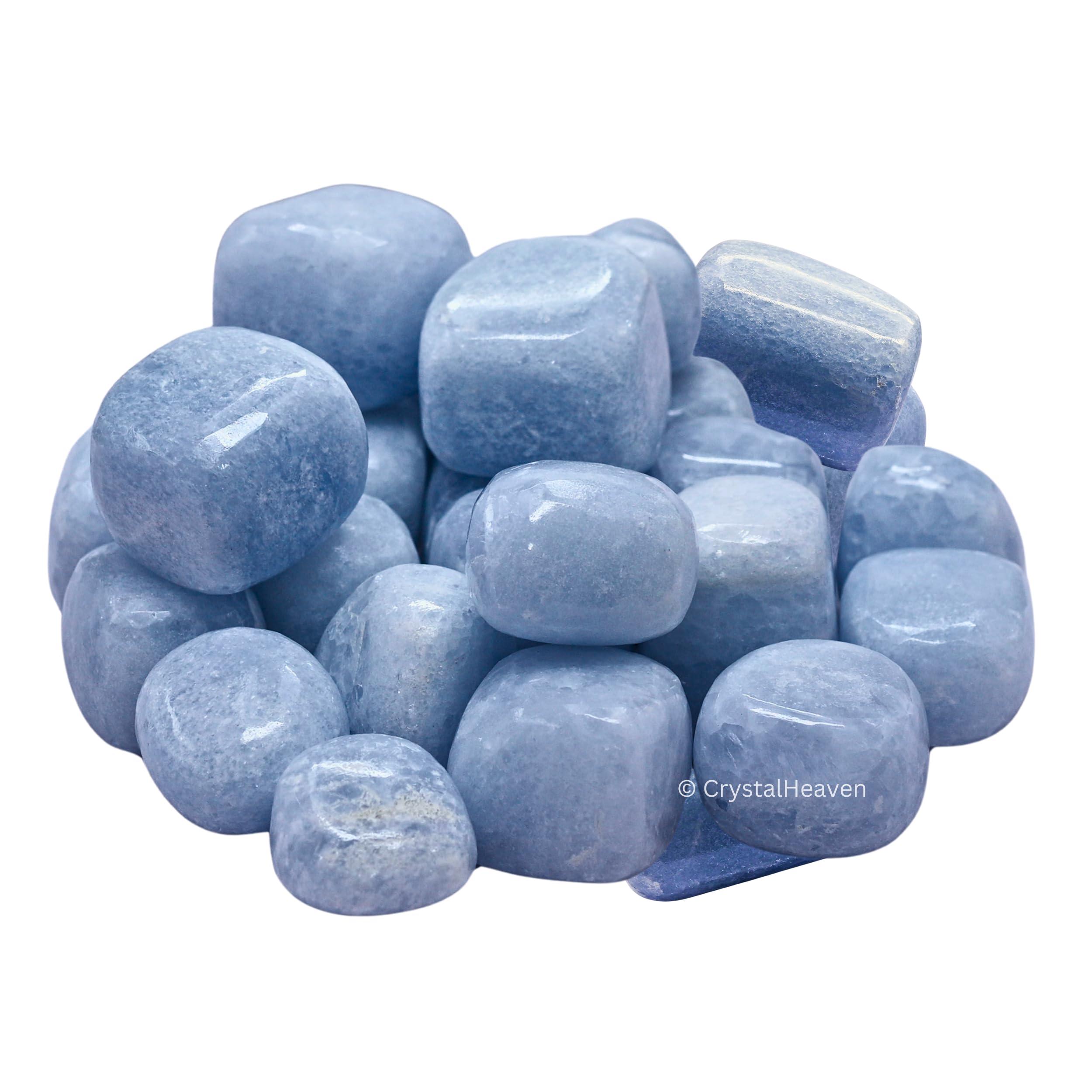 Crystal Heaven Crystal Heaven Certified Blue Calcite Healing Tumbled Stone,Natural Polished Crystals For Diy Crafts,Manifestation,Meditation,Pooja Feng Shui And Reiki Healing(30 Grams)