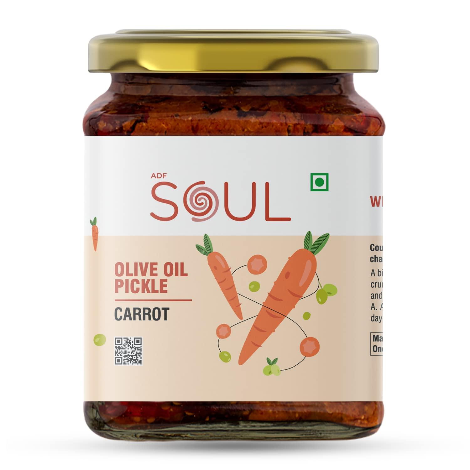 ADF Soul Soul Carrot Pickle in Olive Oil 265 Grams - A Flavorful Fusion Infused with Premium Olive Oil