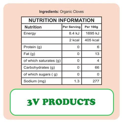 3V PRODUCTS 3V PRODUCTS Cloves 100g | Laung | Lavang | Lavangalu | Lavangam | Krambu (Whole)