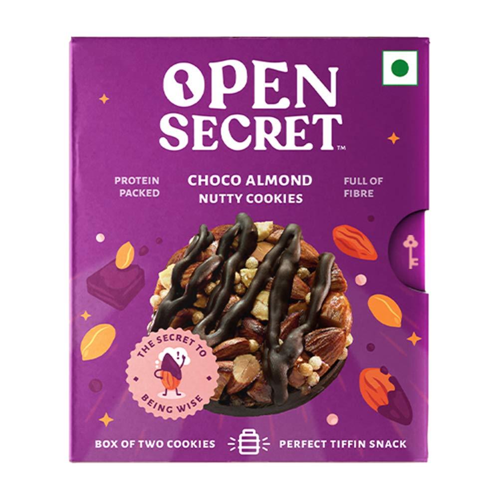 Open Secret Open Secret Biscuits|Pack Of 15|Cookies, Cookies Biscuits, Chocolate Cookies, Protein Cookies, Healthy Cookies, Premium Choco Almond Cookies, Cookies Gift Packs (Pack Of 15 X 2 = 30) - 0.84 Kg