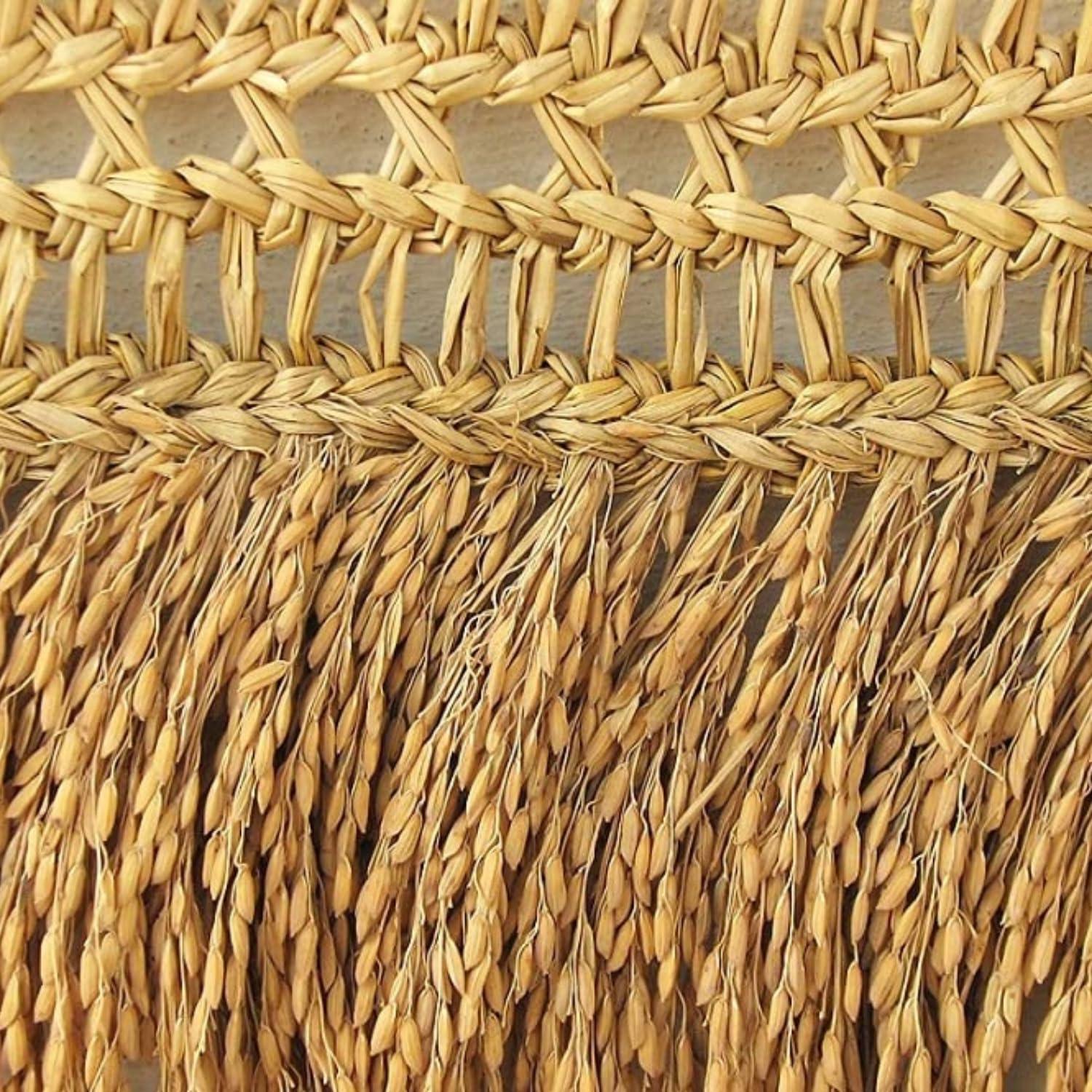 TRU TOYS TRU Paddy Torana for Entrance Door, Handicraft Door Hanging Toran with Natural Golden Paddy Grains, Traditional Nelmani Thoranam for Pooja Room Main Door Decoration and Door Ornaments (3.5 Feet)