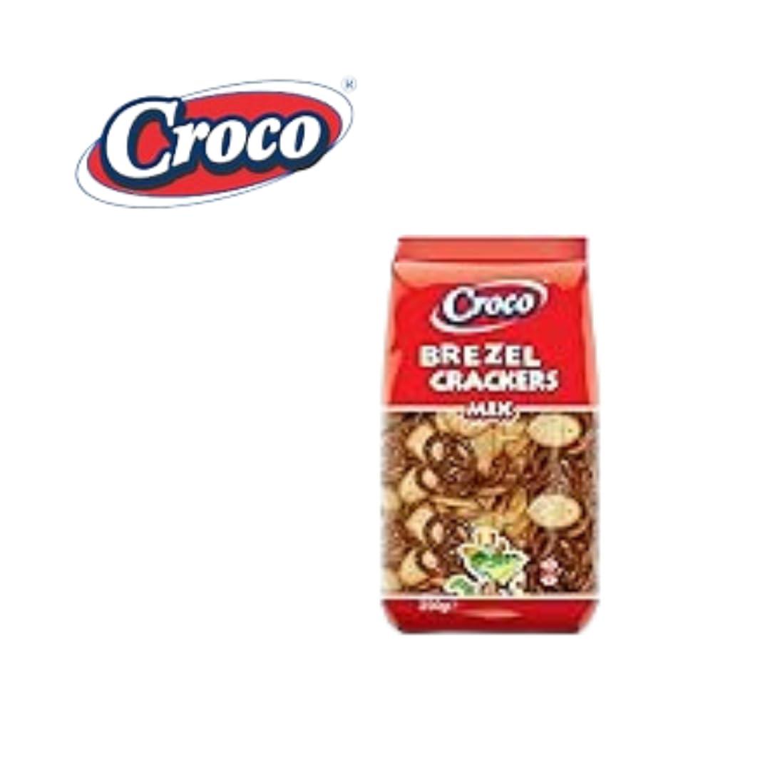 Croco Croco Brezel Crackers, Bagel chips, Pretzel, Snacks,Baked crackers, Mix 250g