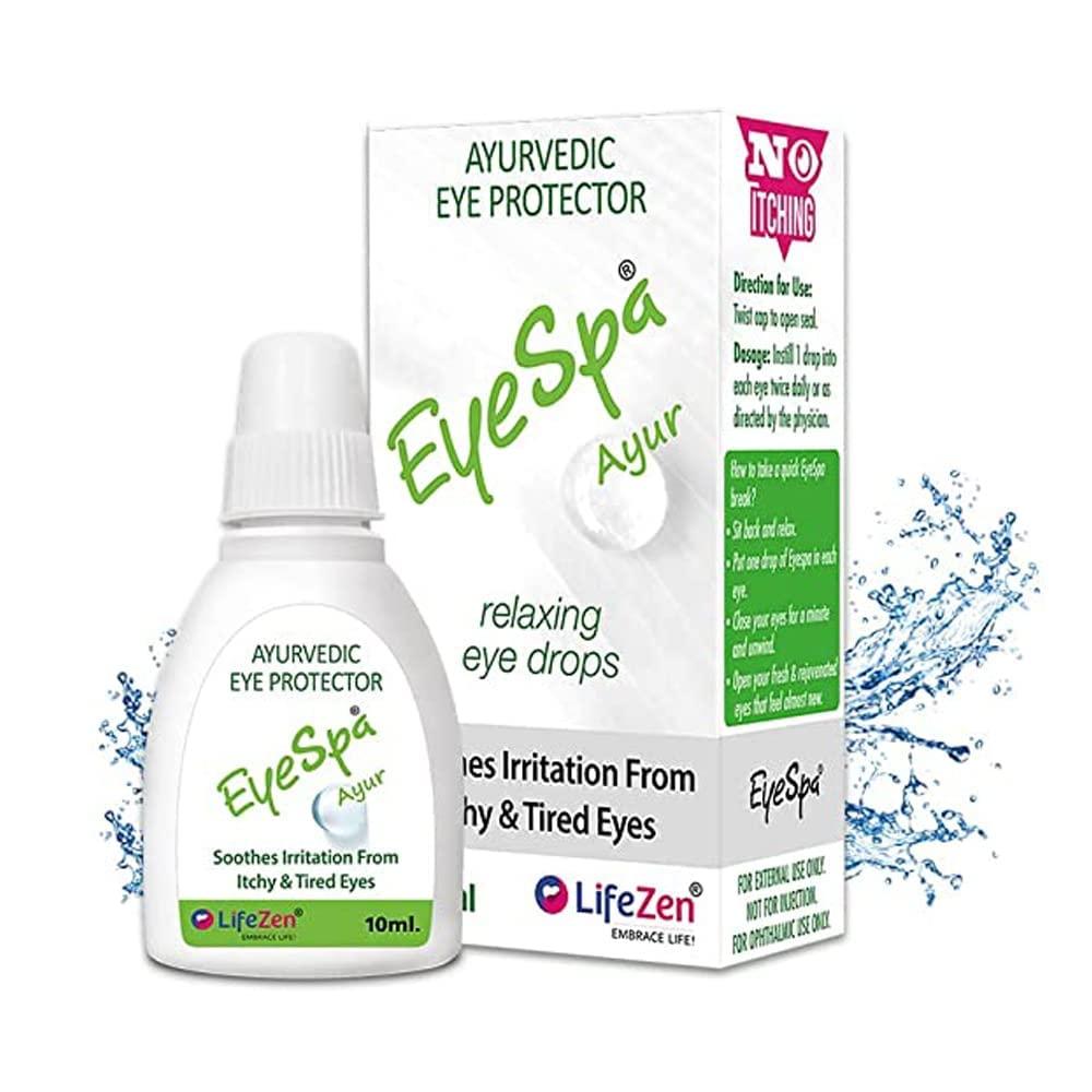 Eyespa EyeSpa Ayur - Ayurvedic Eye Drop, Relieves dryness,redness,itching,Cooling daily-use Triphala, Rose water, bhringaraj, honey (Pack of 1) -10 ML