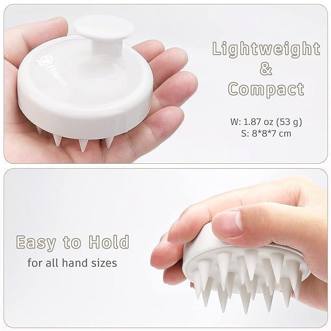 Commence Commence Scalp Massager Shampoo Brush with Soft Silicone Bristles for Anti Dandruff, Exfoliating and Scalp Care, Prevents Hair loss for Men, Women (White)