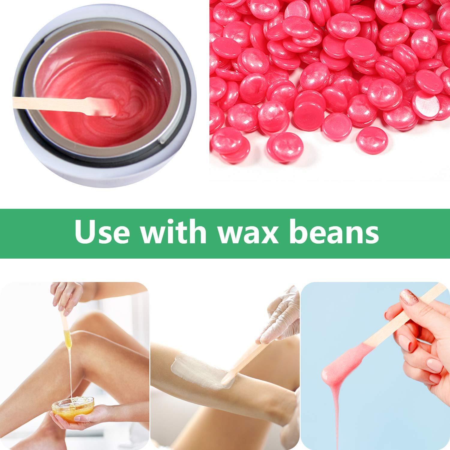 JANYUN 200 Pcs Wax Sticks, Skinny Wax Sticks, Eyebrow Wax Applicator Sticks Applicator Face and Eyebrows Hair Removal Stick