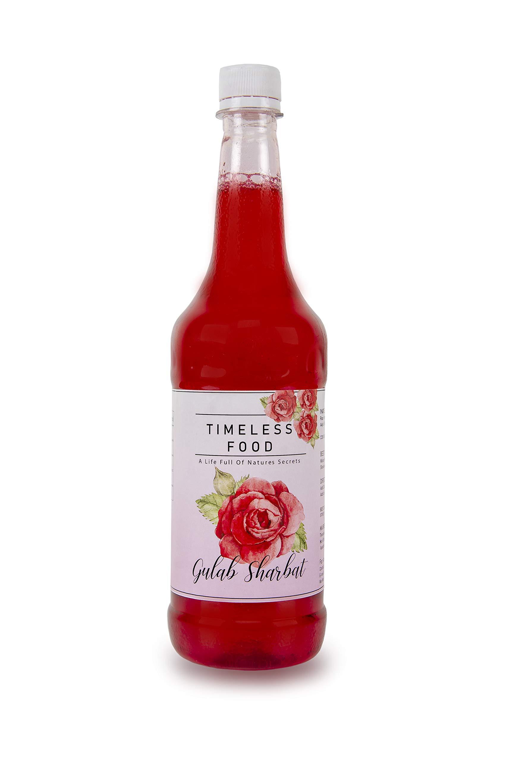 Timeless Food Timeless Food : Gulab Sharbat, Rose Syrup From Natural Rose Petals, 750 Ml, 1000 grams