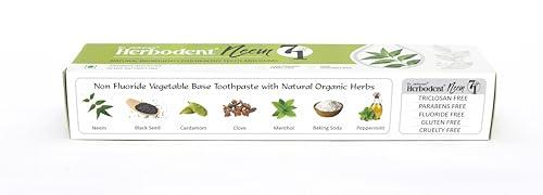 Herbodent Herbodent NEEM 7 in 1 Toothpaste - 185g Pack of 4 | Organic Herbs - Neem, Black Seed & Xylitol for Anti Cavity -Cardamom & Mint for Taste & Freshness-Baking Soda for Excellent Cleaning