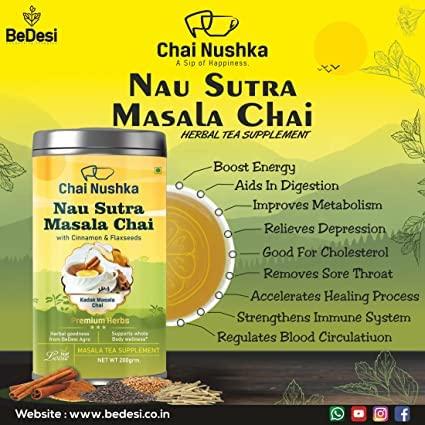 Chai Nushka Chai Nushka Nau Sutra Masala Tea And Chamomile Stress Buster Tea Combo | 100gm And 50gm | Pack Of 2 | Herbal Stress Relieving Caffeine Free Tea | Supports Whole Body Stress Wellness