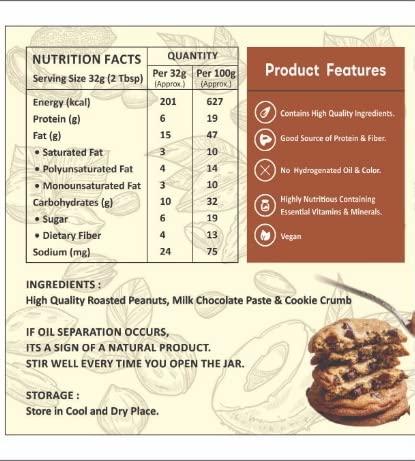 Dr NUTS Dr NUTS Peanut Butter Cookie n Cream 1KG | High Protein & Fiber | No Preservatives | Vegan | Non GMO | Cholesterol Free | Gluten Free
