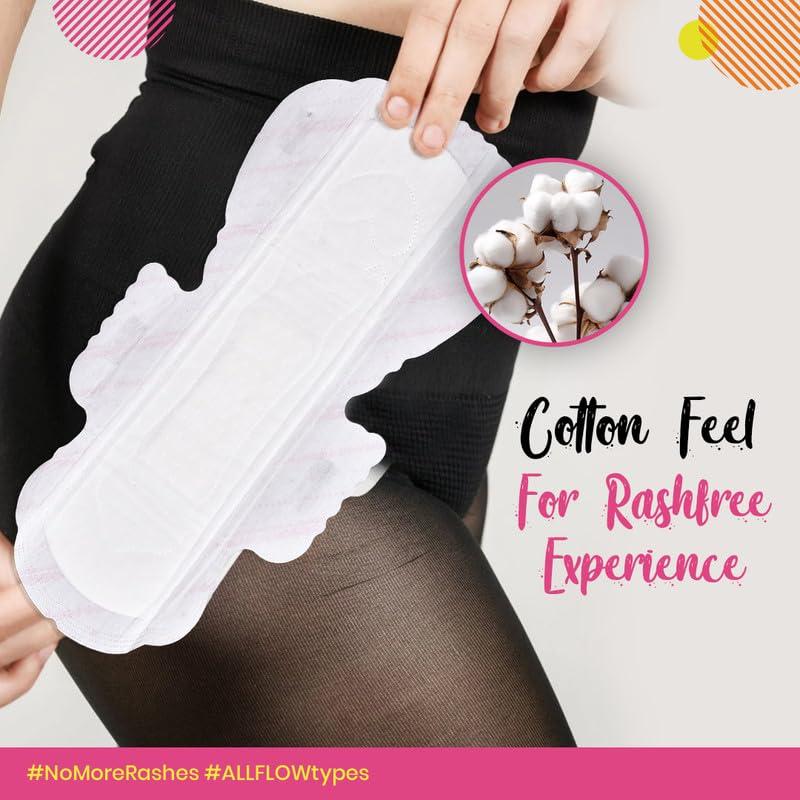 pinq polka PINQ POLKA Premium Sanitary Pads(XXL-330mm) with 25 (Large-180mm) Pantyliners for Discharge, Organic Cotton Soft Feel|Rash Free|Ultra Thin for Night & Heavy Flow Combo with Disposable Pouch, 35 Pieces