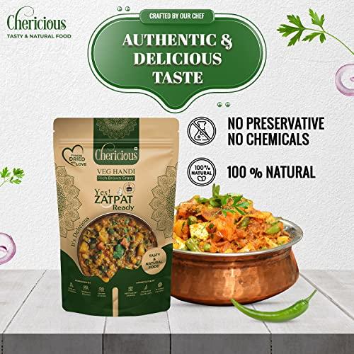 Chericious Chericious Ready Eat Vegetable Handi, Vegetarian Meal, Instant Food, Cook Food, Readymade Food Packet, Heat and Eat Food, Indian Food, Travel Carry Food (Pack of 2)