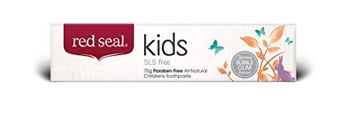 Red Seal Red Seal Toothpaste for Kids Non Fluoride & No SLS or Parabens Mild Banana Peach Bubblegum Low Mint Flavor, Safe to Swallow Cavity Low Abrasive Remineralizing Toothpaste for Children (2 Pack)