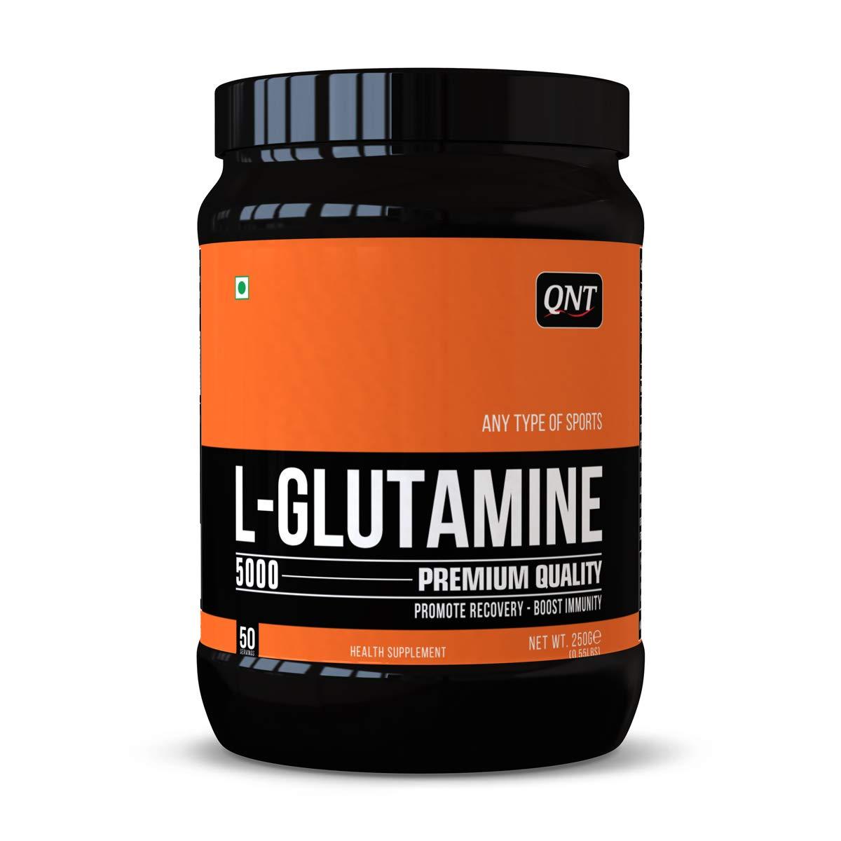 QNT QNT L-Glutamine 5000| Promote Muscle Recovery & Boost Immunity| 250g | 50 Servings