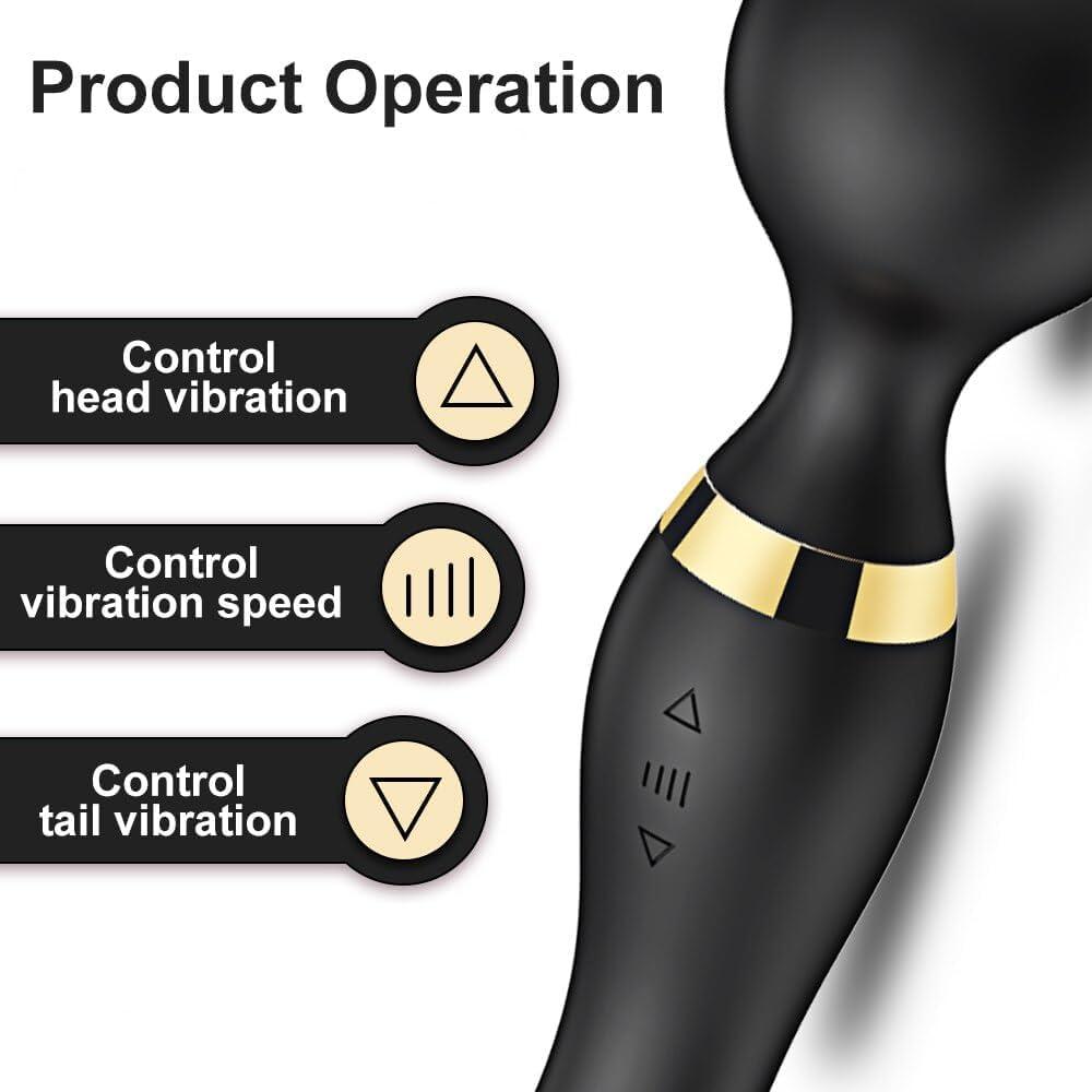 Trupradh Magic Mate Strong Sports Massager Dual Head/Dual motor Edition 8 speeds, 20 patterns, massager stick 360 Degrees rotation, Rechargeable, Waterproof, Pain Relief Relaxation Tissue Massage.(Multicolor)