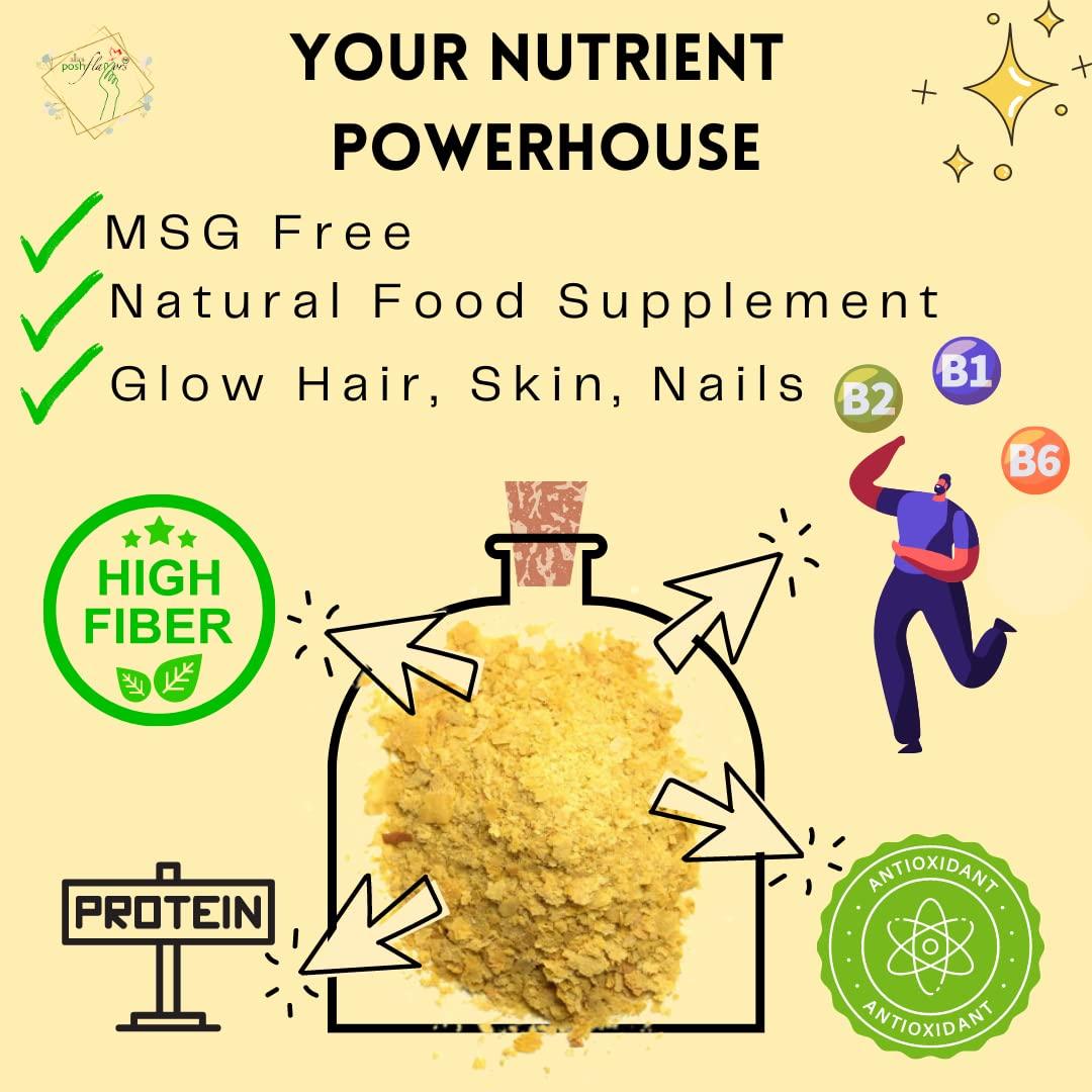 Alla\'s Posh Flavors Alla\'s Posh Flavors Non-Fortified Nutritional Yeast Flakes | Dairy-Free | Gluten-Free | Nutty, Savoury, Cheezy Nooch| Zero Sodium | Imported from Europe | Only Unfortified Nooch in India