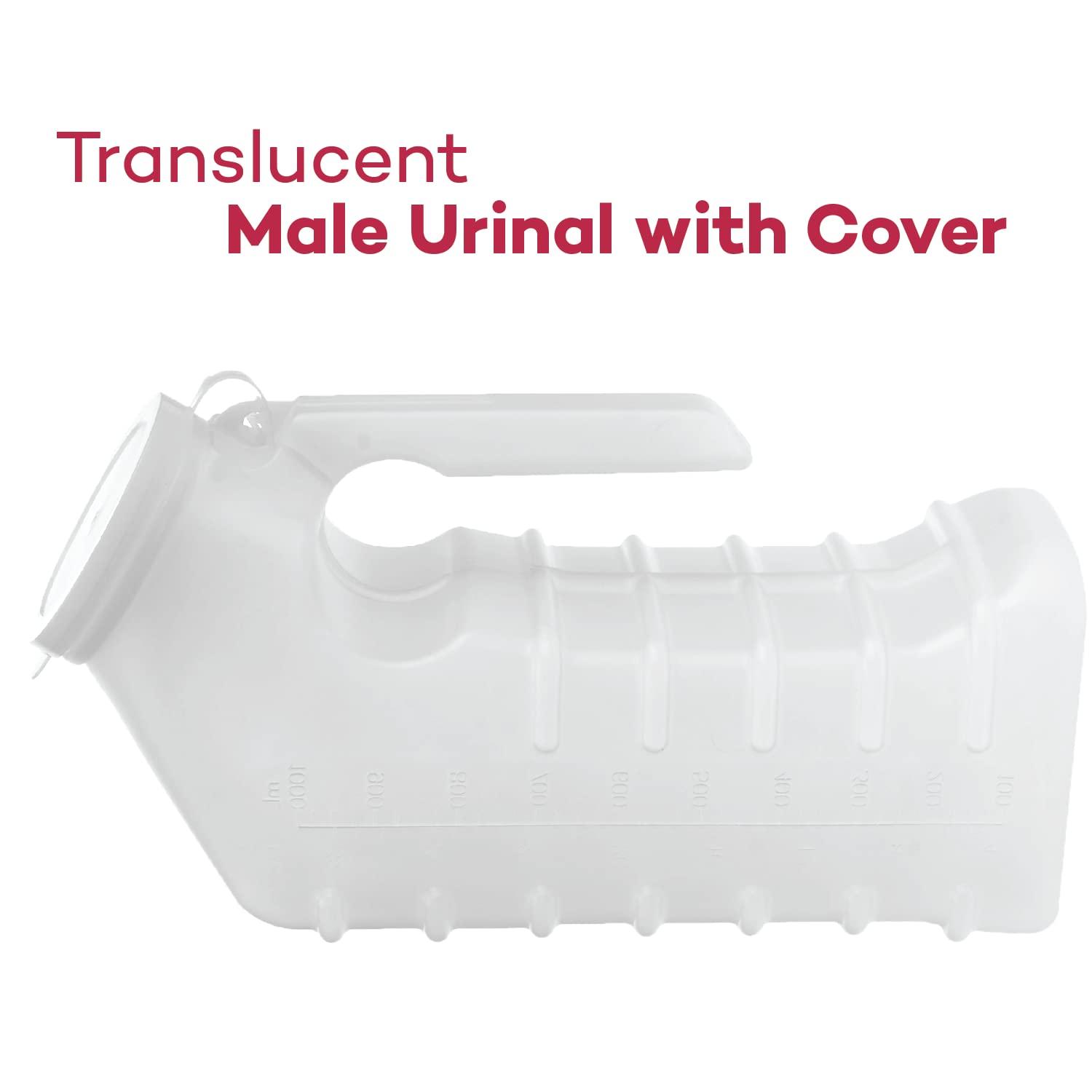 Dealmed Dealmed Male Urinal with Cover, Translucent, 1000 cc, Ea