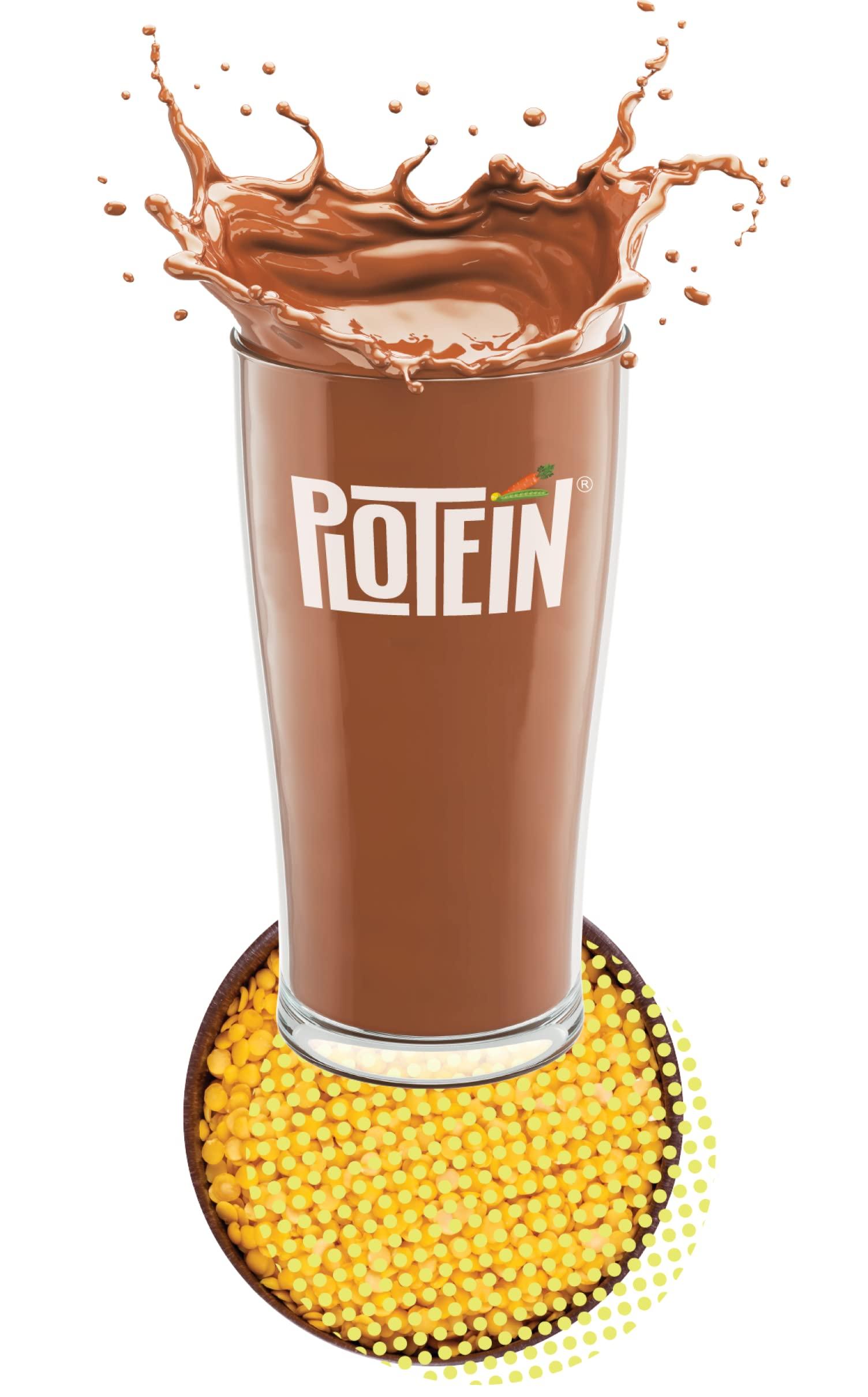 PLOTEIN PLOTEIN-Daily Plant Based Protein Powder |100% Plant Based| Vegan Plant Protein | Cocoa Flavor | Pea and Lentil Protein I 30 Sachets,15grams each | Soy Free | Dairy Free