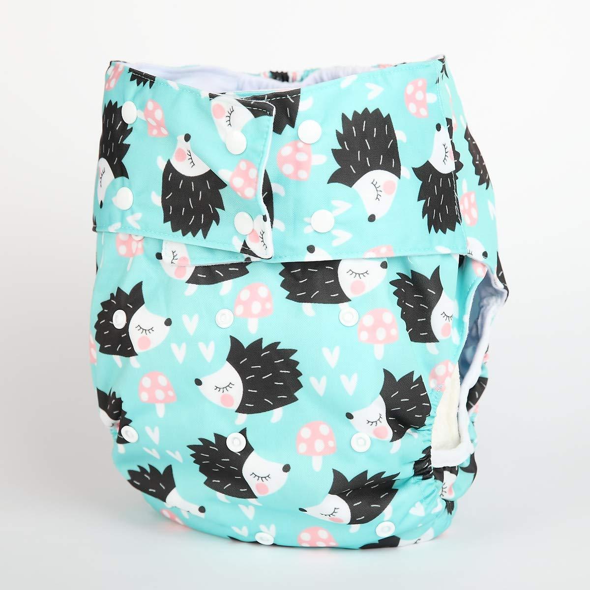 Sigzagor Sigzagor Teen Adult Cloth Diaper Nappy Reusable Washable for Disability Incontinence (Hedgehog)