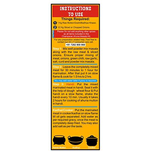 Champaran Masala Champaran Masala - Mutton Ahuna Handi [Pack of 100g x 3] Easy Powder Mix & Make Process || Use it Once - Luv it Forever - Specially Blended For Meat Lovers