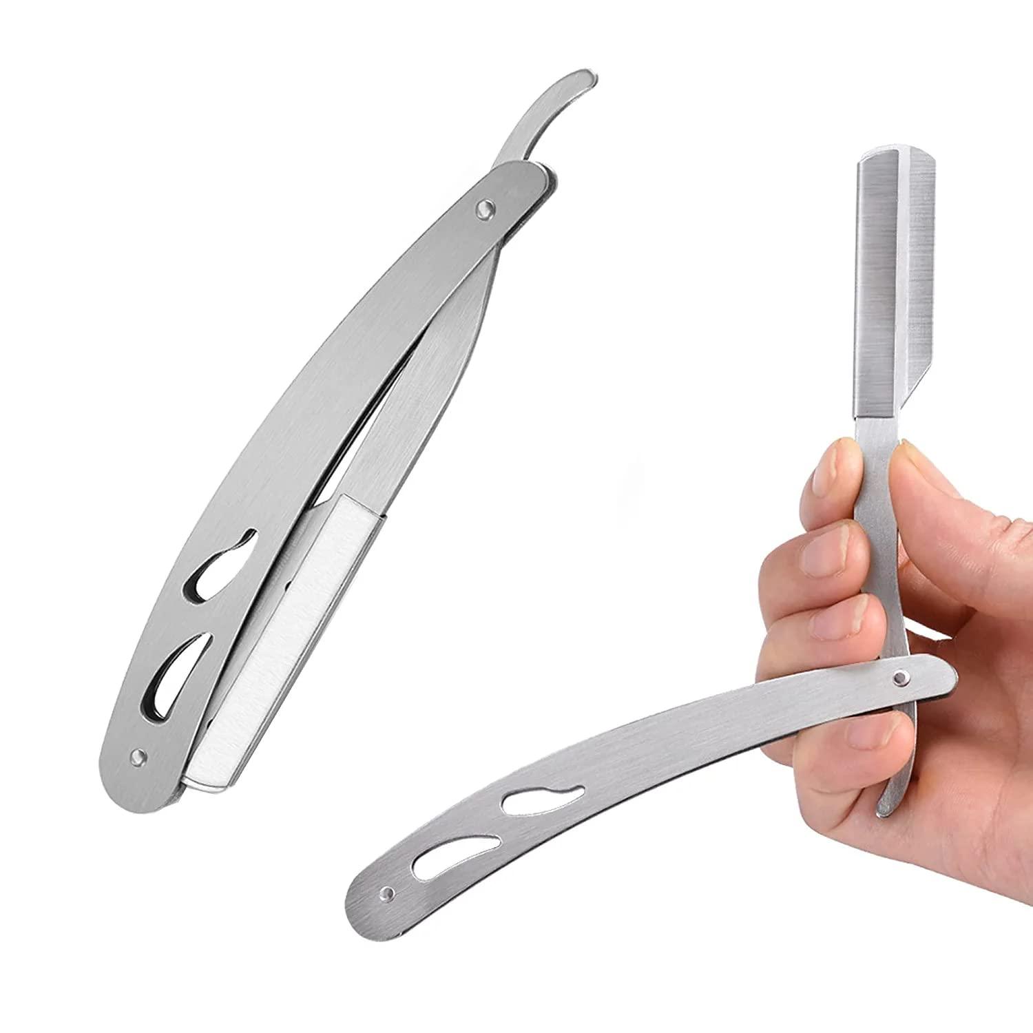 JIBARO Jibaro Care Professional Barber Stainless Steel Straight Edge Razor Safety Salon Quality Smooth Shave Folding Hair Salon Shaving Razor Ustra for Men