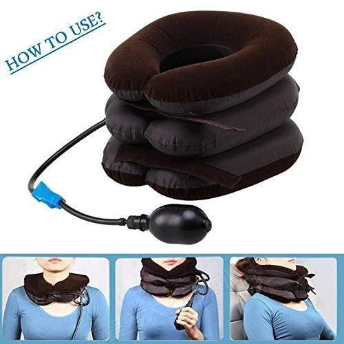 Ekdant Ekdant Cervical Neck Traction Device Neck Massager Stress Relief Cervical Collar For Neck Pain Inflatable Neck Support Cervical Airbag 3 Layer